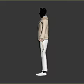 Stylish Light Colored Jacket With White Pants And White Shoes Fashion Outfit