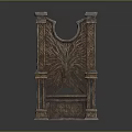 Antique Wooden Chair with Intricate Carved Patterns and Ornate Backrest Details