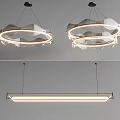 Modern Interior Design Chandeliers With Circular Geometric Shape And LED Lighting 3d model