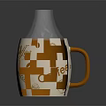 Steaming Coffee Drink In White Cup With Coffee Cappuccino Words And Bean Patterns