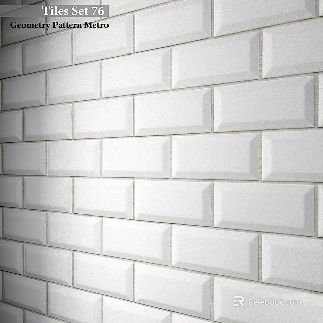 White Rectangular Ceramic Tile Wall Design With Smooth Finish And Clean Lines For Modern Interior 3d model