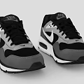 Nike Air Max Classic Sneakers Black Gray White Design With Logo And Cushioned Sole