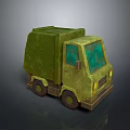 Green Garbage Truck 3D Model With Rustic Design And Green Windows 3d model