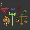Copper Colored Decorative Living Household Supplies with Pyramid Ankh Eye Scales Axe and Ornaments