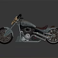 Vintage Chrome Motorcycle With Brown Leather Seat Exposed Engine And Reflective Surface