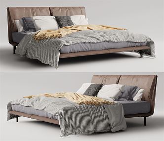 Modern Double Bed 3d model