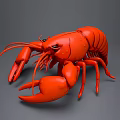 Red Lobster Aquatic Animal Lifelike Model With Detailed Claws And Antennae