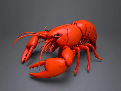 Red Lobster Aquatic Animal Lifelike Model With Detailed Claws And Antennae 3d model
