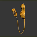 Yellow Garfield Shaped Cartoon Telephone With Handset And Coiled Cord Design