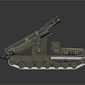 Tracked Military Vehicle With Large Mechanical Arm And Military Green Metal Texture