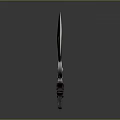 Sharp Metal Dagger With Pointed Blade Wrapped Handle And Circular Ornament