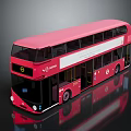 Red Double Decker Bus With Upper And Lower Decks And Modern Exterior Design