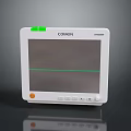 COMOSON White Computer Monitor Featuring Green Indicators Screen Green Line And Control Buttons