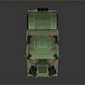 Military Camouflage Tank 3D Model Featuring Green Brown Patterns And Dark Background