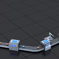 Industrial Equipment With Automated Conveyor Belt Robotic Arm And Production Line Mechanical Components