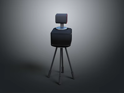 Modern Black Electronic Projector Appliance On Tripod Stand For Home Use 3d model