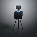 Modern Black Electronic Projector Appliance On Tripod Stand For Home Use