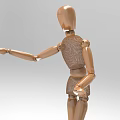 Game and Movie Character Golden Jointed Figure in Standing Position With Outstretched Arms
