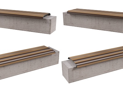 Modern Outdoor Landscape Seats Outdoor Landscape Bench Solid Wood Bench Seats Park Solid Wood Seats Wood Concrete Bench 3d model