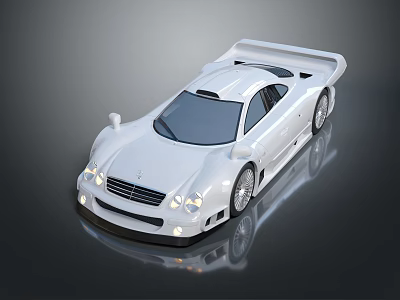 White High Performance Sports Car With Sleek Aerodynamic Body And Reflective Surface 3d model