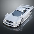 White High Performance Sports Car With Sleek Aerodynamic Body And Reflective Surface