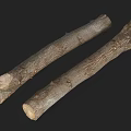 Two Natural Wood Logs With Rough Bark Texture For Decorative Craft Use