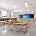 Classroom Primary School Classroom Primary School Table and Chair Combination 3d model