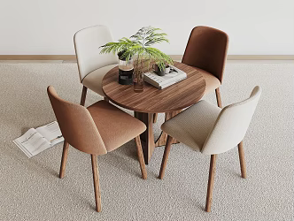 Casual tables and chairs 3d model