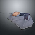 Outdoor Camping Tent Furniture With Colorful Pillows And Blankets On Top