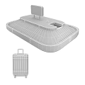 Airport Luggage Conveyor Belt System with Various Colored Suitcases and Digital