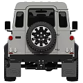 Silver Land Rover Defender 4x4 SUV With Large Tires And Modern Design