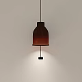 Modern Brown Bell Shaped Pendant Light Hanging In Minimalist Interior Design