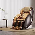 Luxury Massage Chair in Modern Living Room with Wooden Floor Floor Lamp and Potted Plant