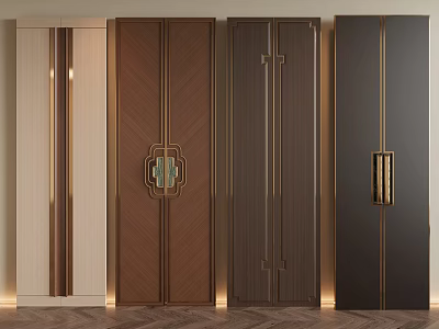 Elegant Modern Wall Paneling With Wooden Texture And Decorative Inlays 3d model