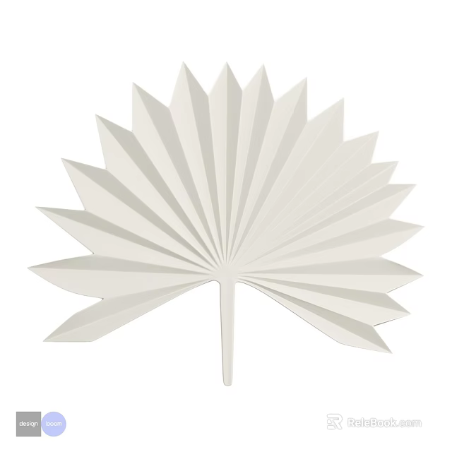 White Leaf Shaped Modern Chandelier With Geometric Folded Design For Home Decor 3d model 
