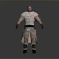 Detailed 3D Medieval Warrior Character With Metallic Armor Shoulder Plates And Leather Belt