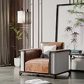 New Chinese-style Single Sofa 3d model