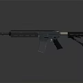 Modern Tactical Military Rifle With Black Barrel And Magazine Features