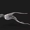 Silver Gray Mythical Creature With Streamlined Body Large Wings And Forked Tail