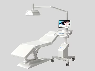 Professional Beauty Instrument With Facial Bed Adjustable Lamp Display Screen And Mobile Stand 3d model
