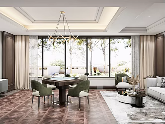 Light Luxury Chess and Card Room 3d model