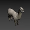 Realistic White Fluffy Alpaca Standing 3D Model with Soft Fur Texture 3d model