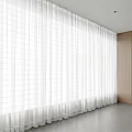 White Sheer Long Curtains For Modern Room With Flowy Design And Natural Light
