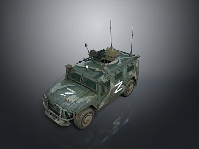 Green Military Armored Tank With Top Mounted Equipment Antennas And Number 72 3d model