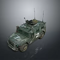 Green Military Armored Tank With Top Mounted Equipment Antennas And Number 72