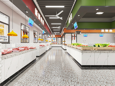 Modern Vegetable Market Farmers Market 3d model