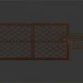 Brown Metal Grille Panel With Grid Design And Extended Strips