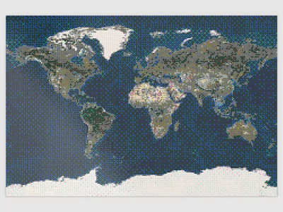 World Map Wall Decor With Detailed Colorful Puzzle Style For Home Interior 3d model