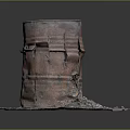 Modified Rusted Metal Barrel As Homemade Weapon With Damaged Straps On Gravel Base