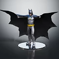 Batman Character Statue With Bat Wings And Detailed Costume On Shiny Base
